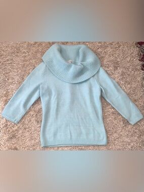 Apt 9 Light Blue & Sparkle Cowl Neck Women’s Sweater angora blend size M